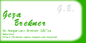 geza brekner business card